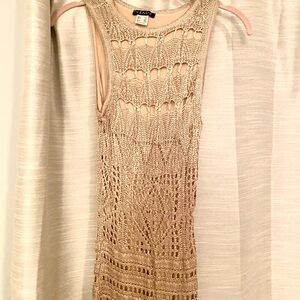 Gold Metallic Crochet Maxi Dress